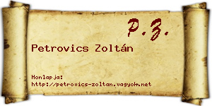 Petrovics Zoltán névjegykártya
